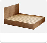 Minimalistic Ash Wood Bed Frame Queen Size Bed with Storage - Functional Design for Bedroom  fjjj-1657